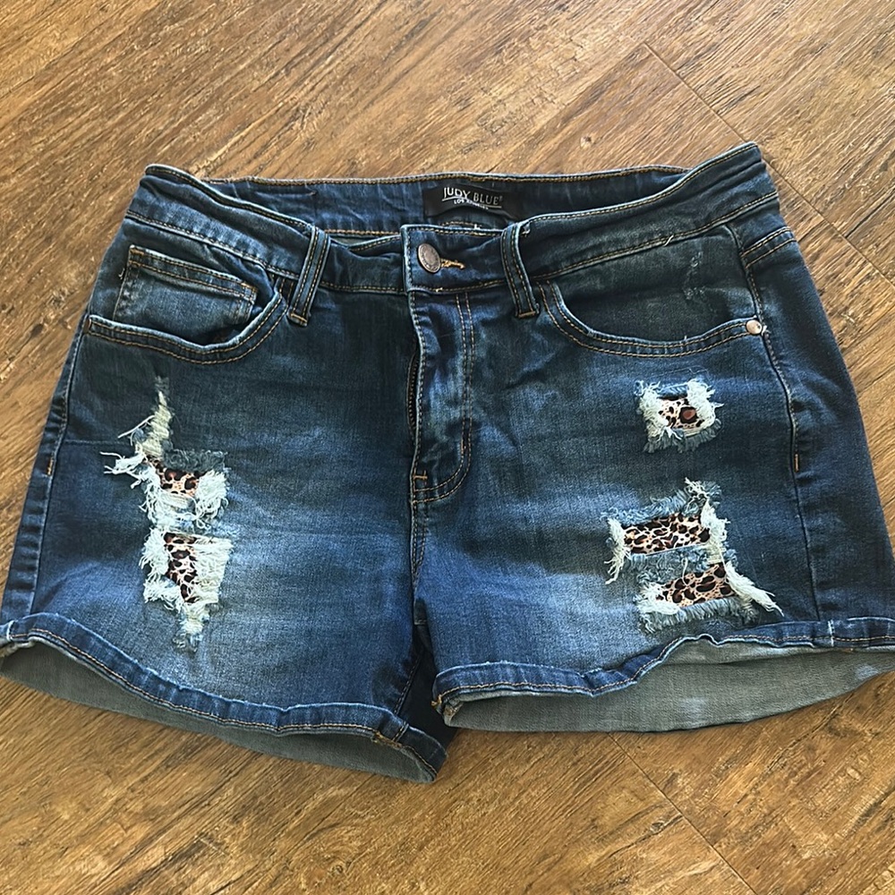 Judy Blue Distressed Blue Jean Shorts